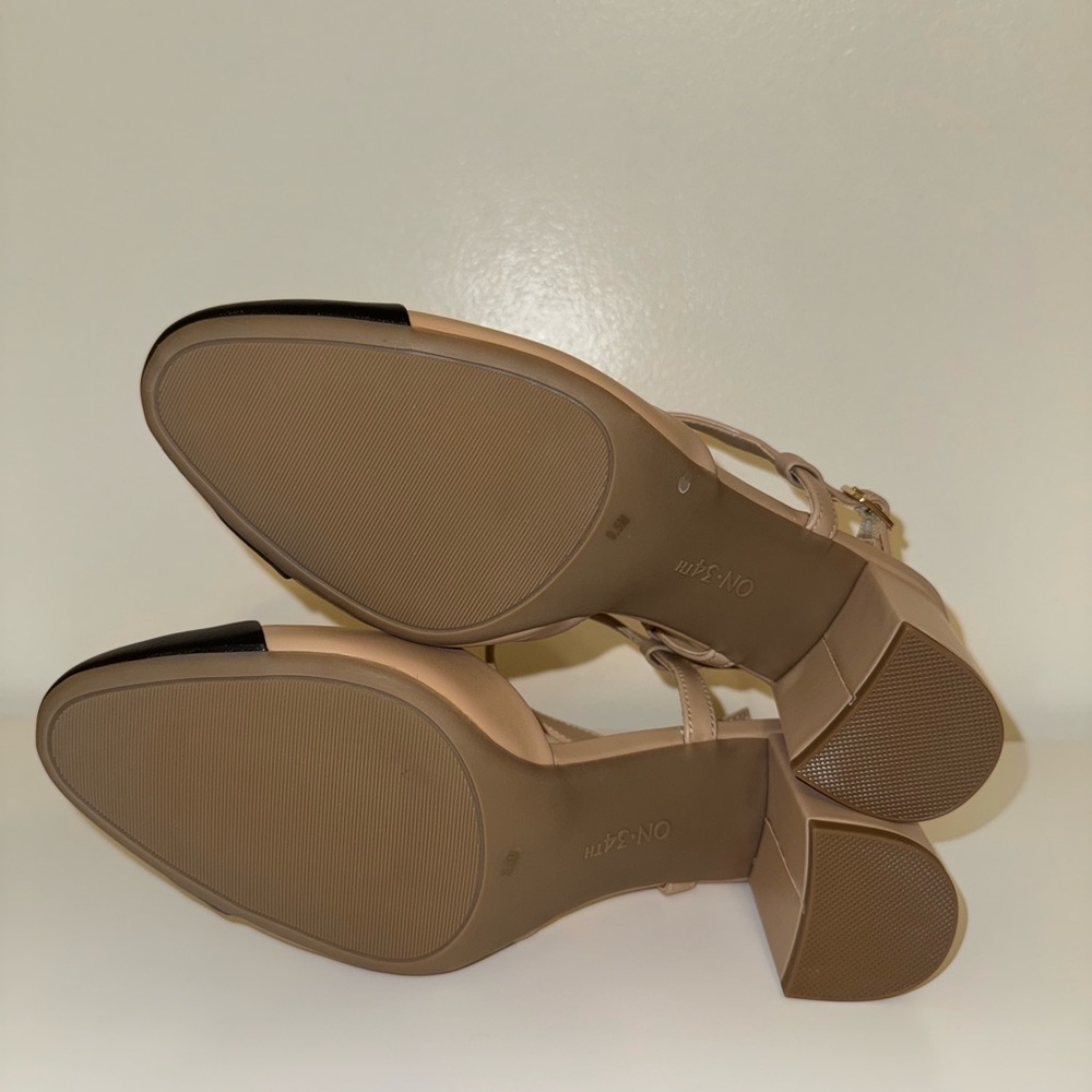 On 34th Women’s Nude Block Heel Sandals Size 9.5 - Picture 7 of 8